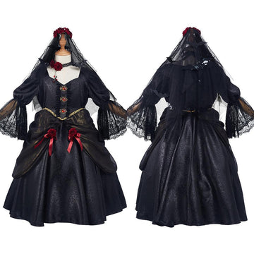 Anime Niños Chicas Vampire Bride Precioso Cosplay Disfraz Halloween Falda Carnaval Traje